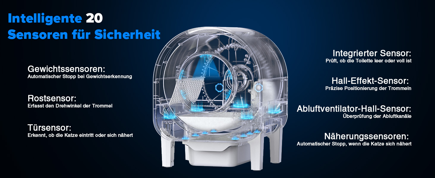 Автоматичний лоток для котів з камерою, 90л, самоочисний, для кількох котів, без запаху, з датчиками, керування через додаток, захист від защемлення