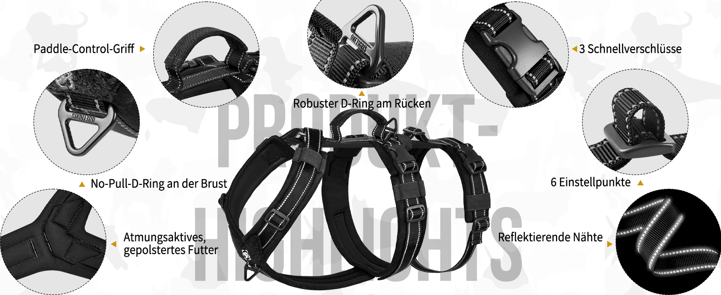 Нашийник для собак OneTigris HOUNDLOCK тактичний, чорний, M (14-27 кг)