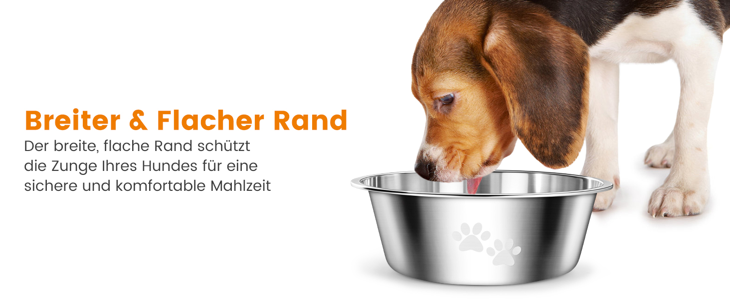 PETTOM Миски для собак з нержавіючої сталі, 2 шт. (3120 мл), миски для корму для собак великих, середніх та маленьких порід, миски для води для собак, антиковзкий силіконовий низ, розмір M - 21 см, сріблясті