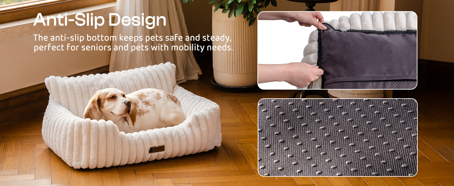 М'яке ліжко для собак та котів MEWOOFUN - зручне та затишне ліжко для домашніх улюбленців (Сірий, 91x72x30 см)