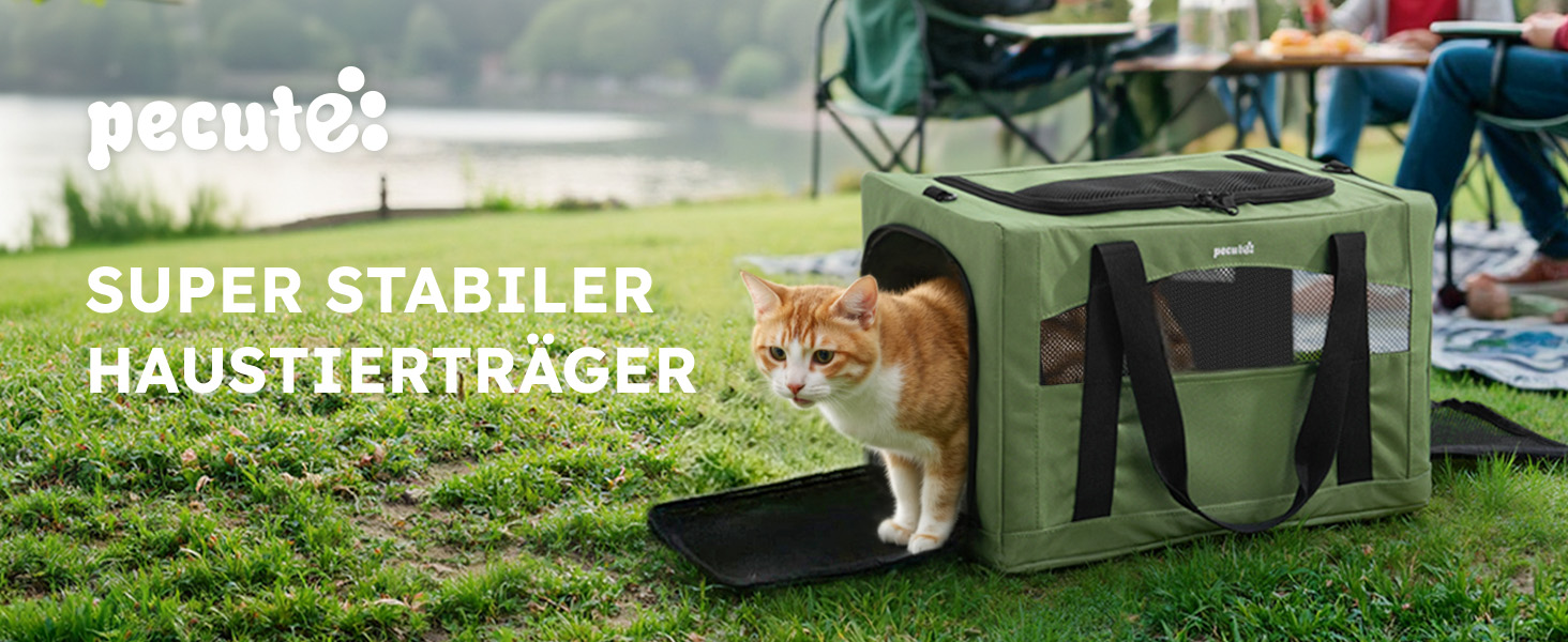 Транспортна сумка для котів Pecute Katzentasche, XL, темно-сіра та темно-зелена