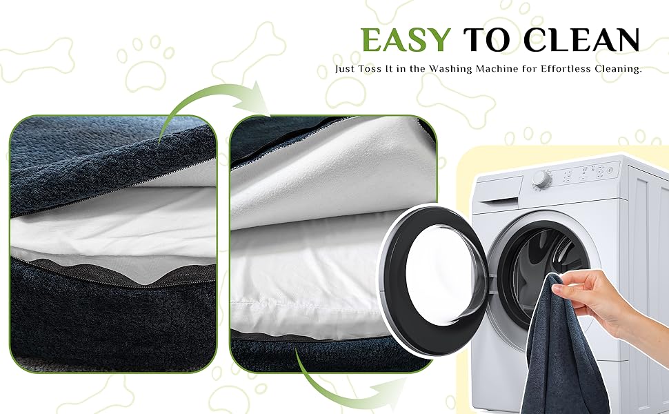 Ортопедичне собаче ліжко XXL з подушкою – комфортне собаче софа з Memory Foam, знімний та пральний чохол – ліжко для великих собак, довговічне та затишне (Blue)