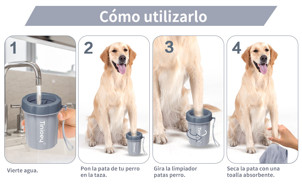 Очисник лап для собак з рушниками (3 шт.) | Аксесуар для собак середніх порід | Очисник лап | Розмір M, сірий