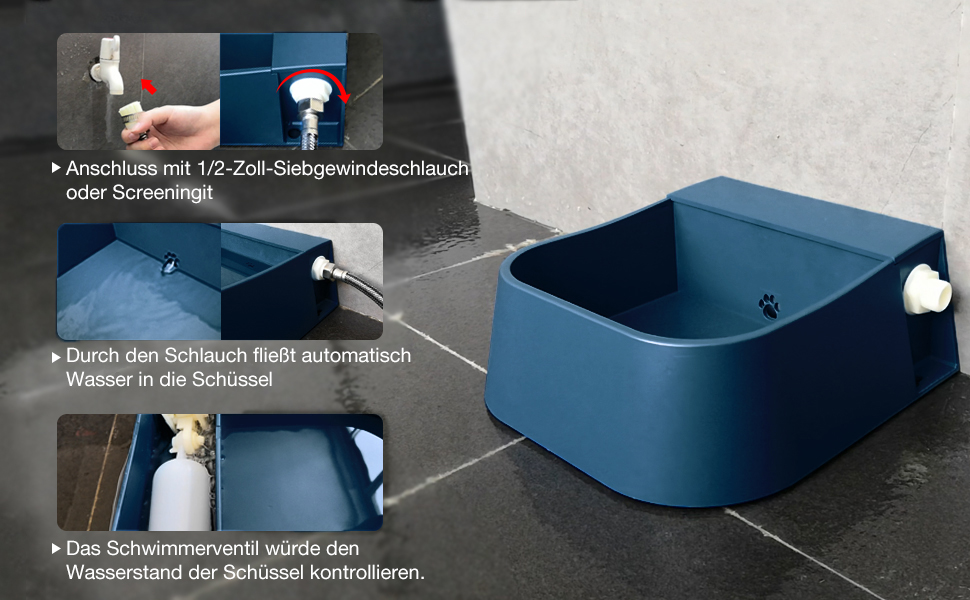 Автоматична годівниця для води для собак та котів з поплавком. Миска для води для тварин, підходить для собак, котів, кроликів, курей.