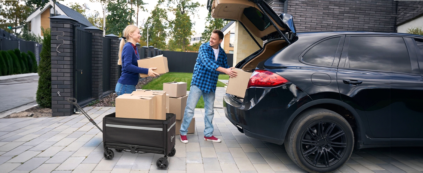 Складаний вагончик Bollerwagen 120L з дашком, 120кг, для пляжу, кемпінгу, собак, покупок та транспортування