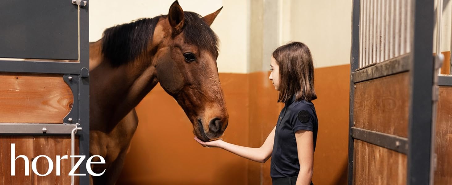 Дитячі верхові штани HORZE DEA, 122-128, Arctic Blue - повний обтиск, кишеня для телефону, петлі для ременя