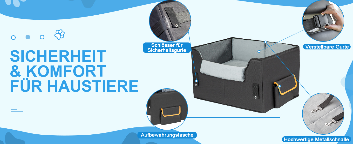 Автомобільний лежак для собак - чорний, 20 кг, M - універсальний, для переднього та заднього сидіння