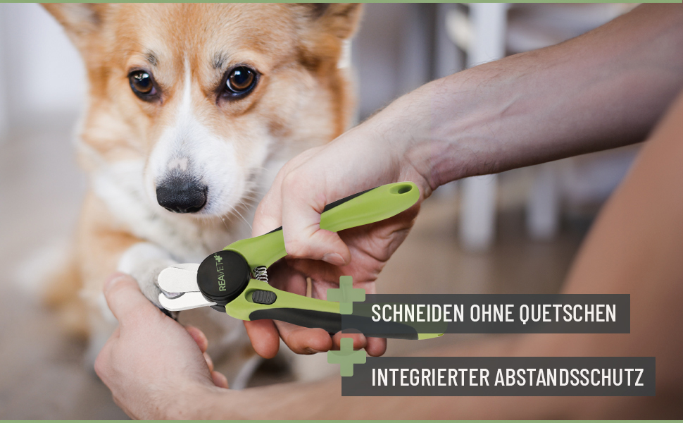 Ножиці ReaVET для обрізання кігтів собак та котів - з пилочкою та обмежувачем | Нержавіюча сталь | Інструмент для догляду за кігтями