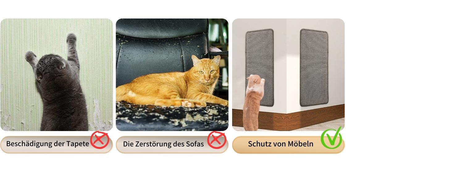 Килимок для котів JanYoo від подряпин, сизаль, 60x25 см (коричневий), 2 шт.