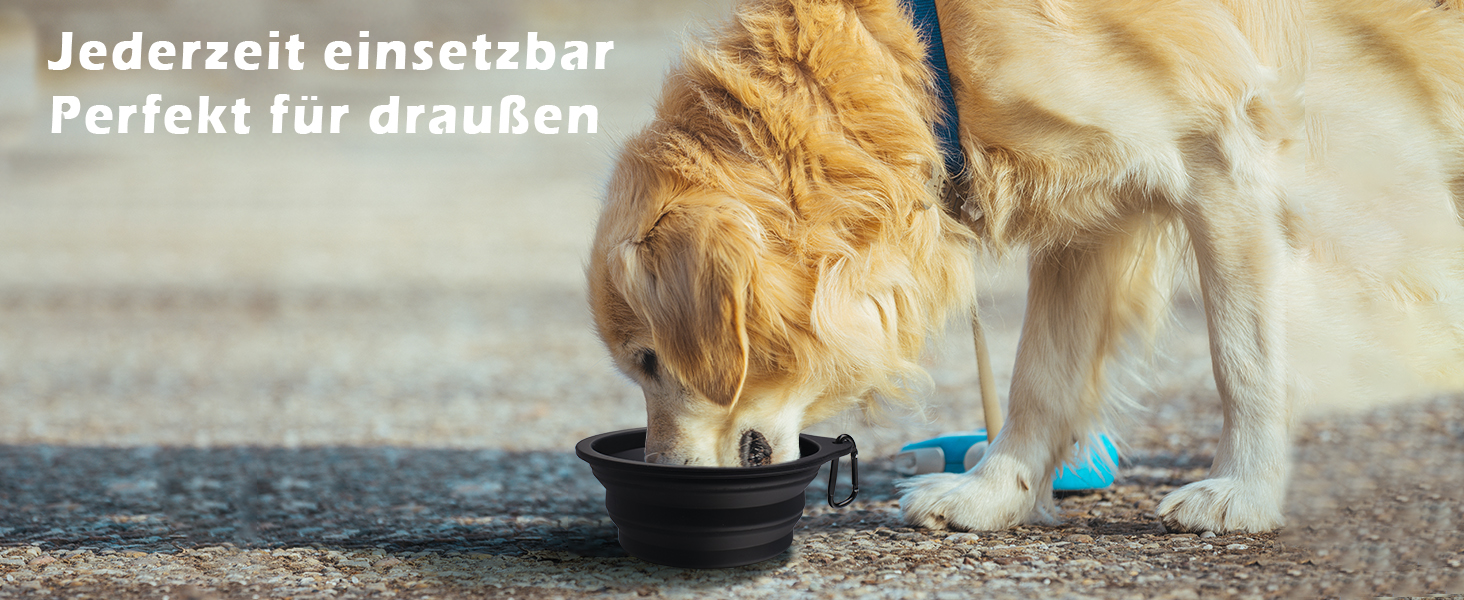 Складні миски для собак PetBonus, 2 шт. Силіконові дорожні миски для води та їжі для собак та котів, з карабіном (Сірий, Кремово-рожевий), 1000 мл