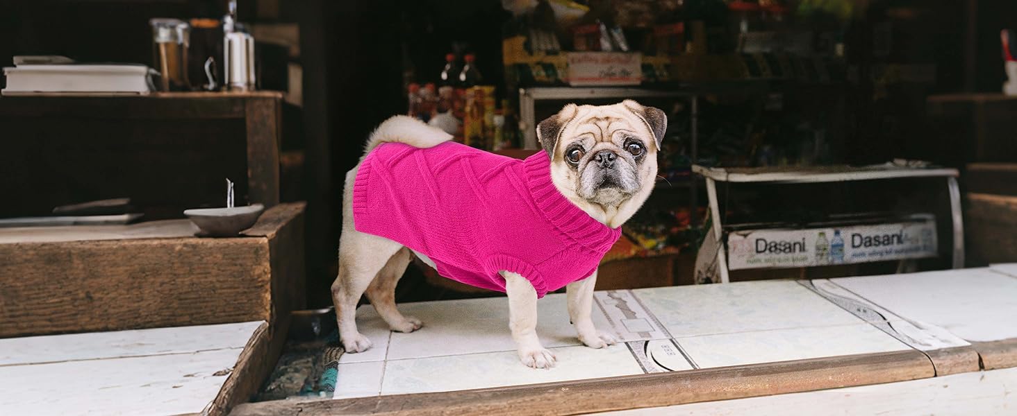 Пуловер для собак середніх порід Queenmore, м'який та теплий, фіолетовий, розмір M