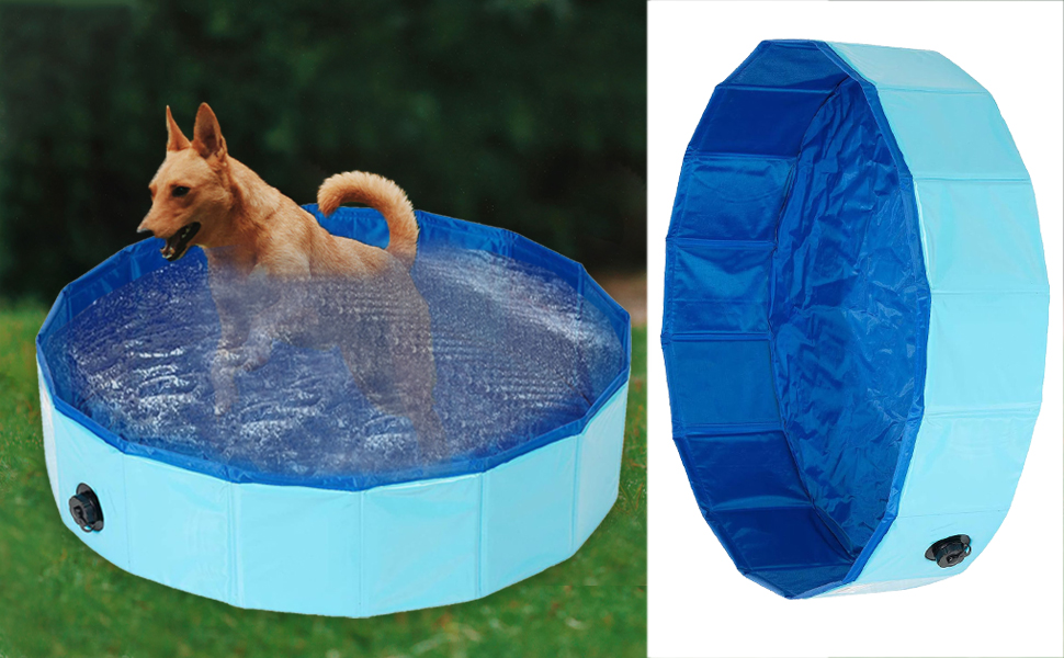 Басейн для собак та котів Demigreat, 100 x 30 см з клапаном зливу, портативний, зносостійкий