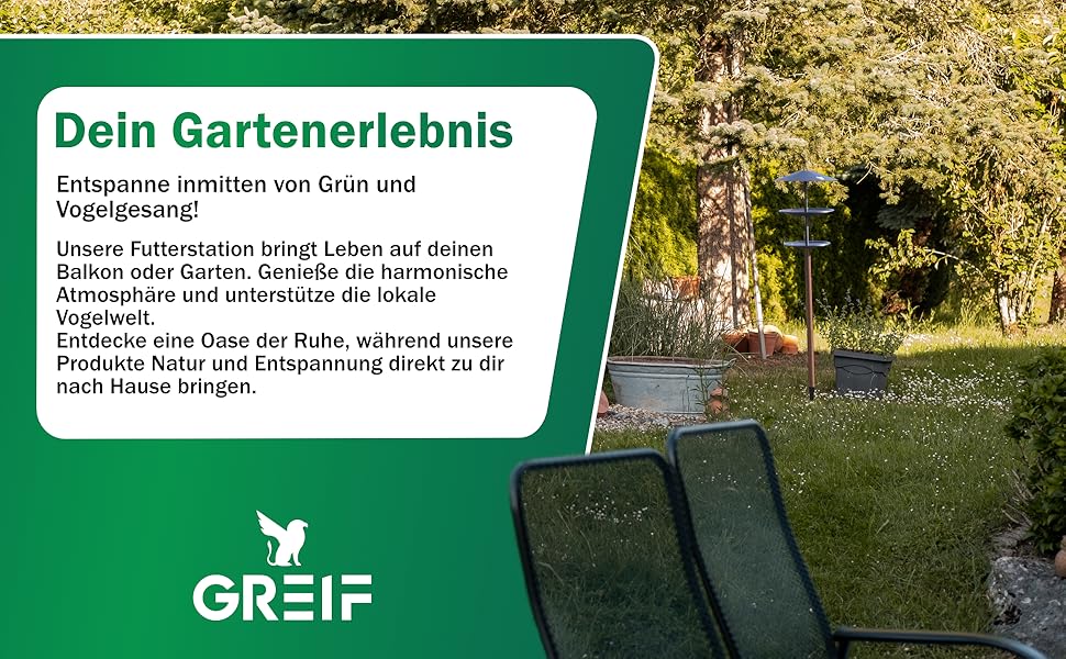 Сучасна годівниця для птахів GREIF з поїлкою, стійка, вулична, карбоновий метал, дерев'яний дизайн, 2-в-1
