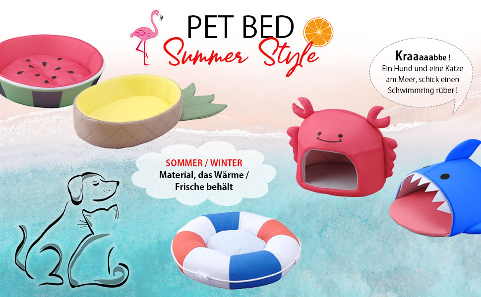 Килимок для тварин Iris Ohyama у формі ананаса, килимок-подушка, кошик, 40x69x12 см, миючий, з неслизьким покриттям, для собак