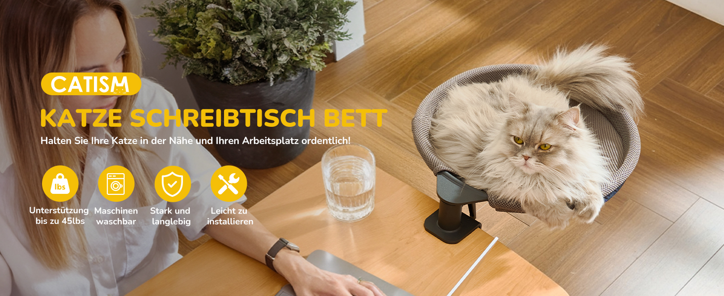 Кішка-гамак CATISM: крутиться на 360°, зручне ліжко-кошик для котів, сірий, 36x38 см, до 20 кг