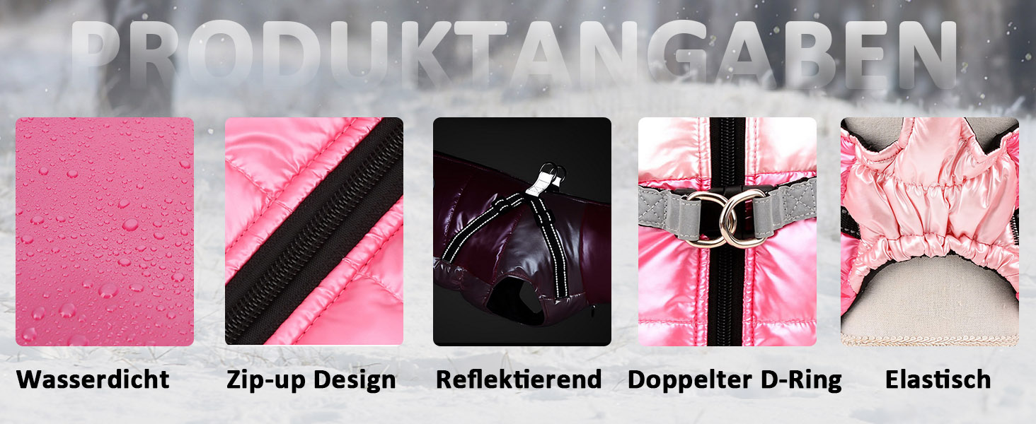 Водонепроникна зимова куртка для собак та котів SMALLLEE_LUCKY_STORE, оранжевого кольору, розмір M