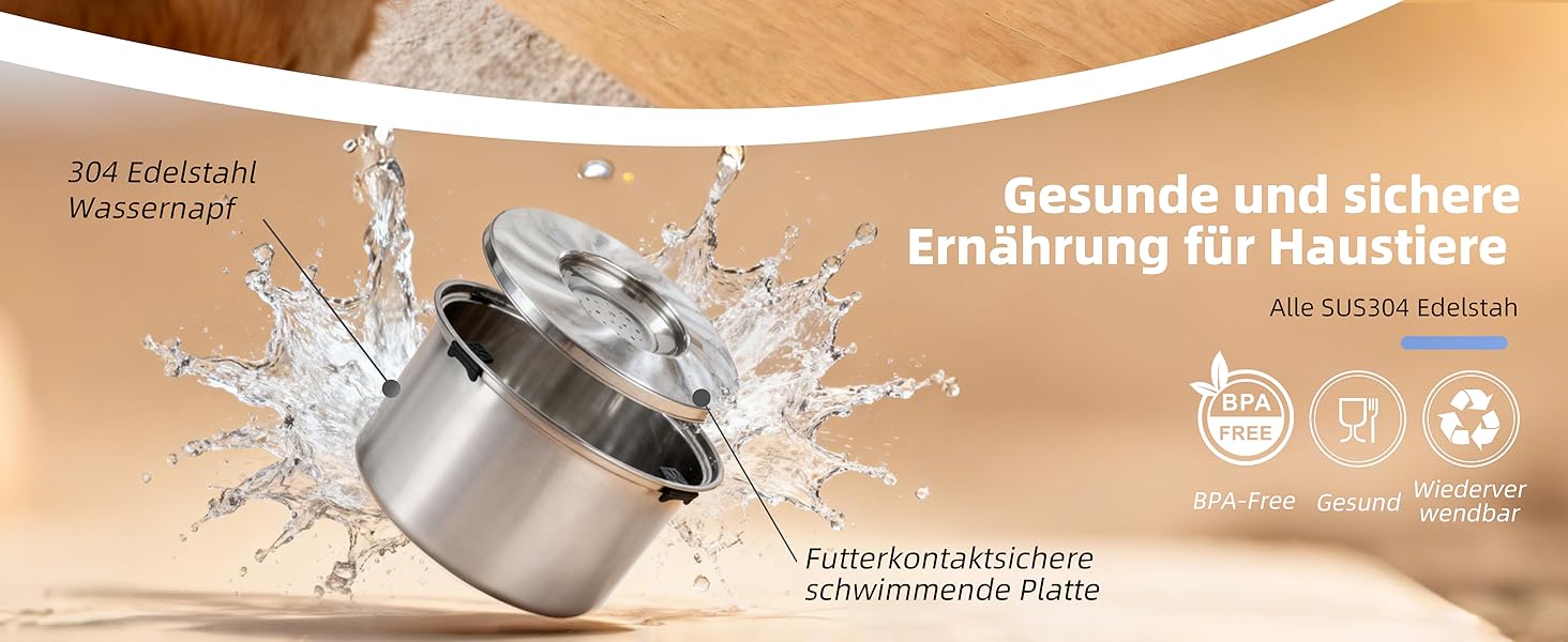 Нержавійна миска для собак великих і середніх порід 5.6л, проти протікання, для води, миска для собак, можна мити в посудомийній машині