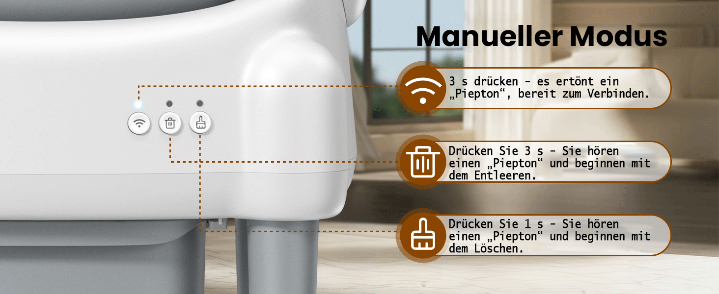 Автоматичний лоток для котів з відкриванням зверху, з керуванням через додаток, датчиком безпеки та 2 рулонами наповнювача, білий та сірий (MN-2) MN-1