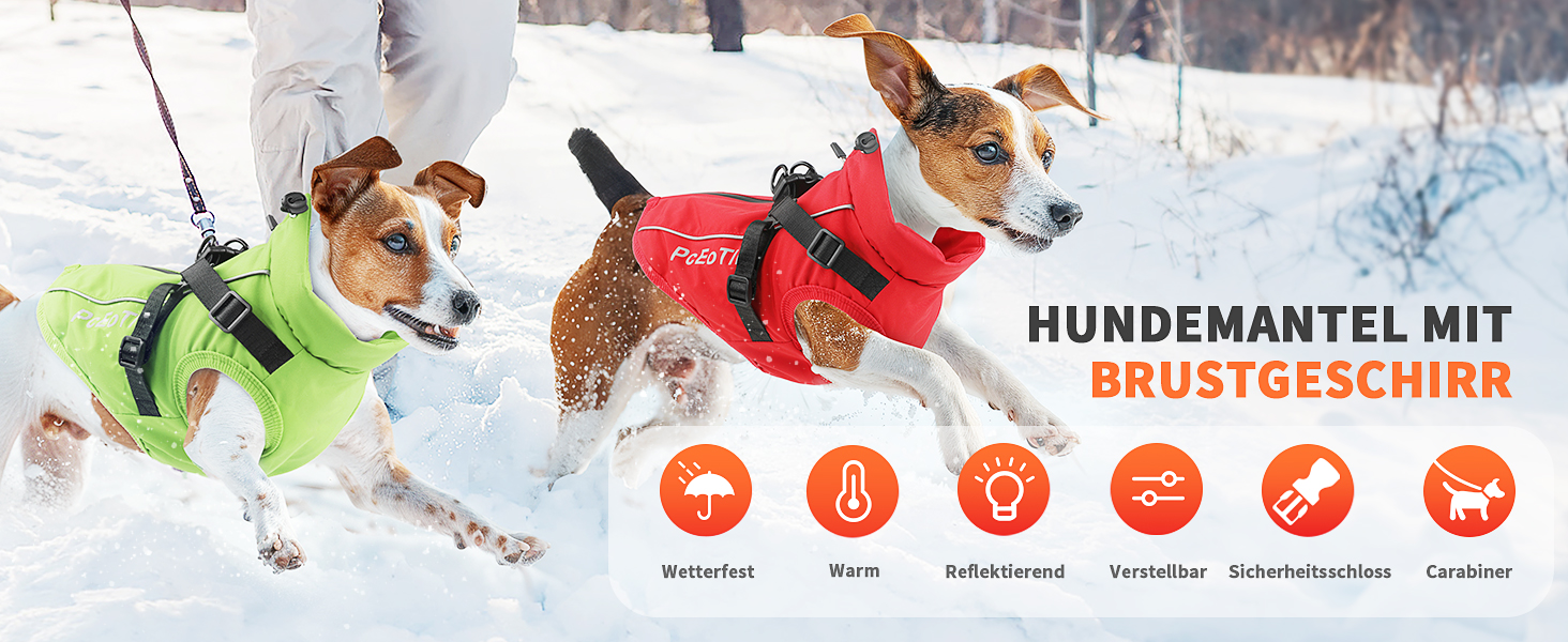 Водонепроникний собачий дощовик для маленьких собак, тепла світловідбиваюча куртка з шлейкою для зими, костюм для катання на лижах, бавовна, чорний собачий пуловер S