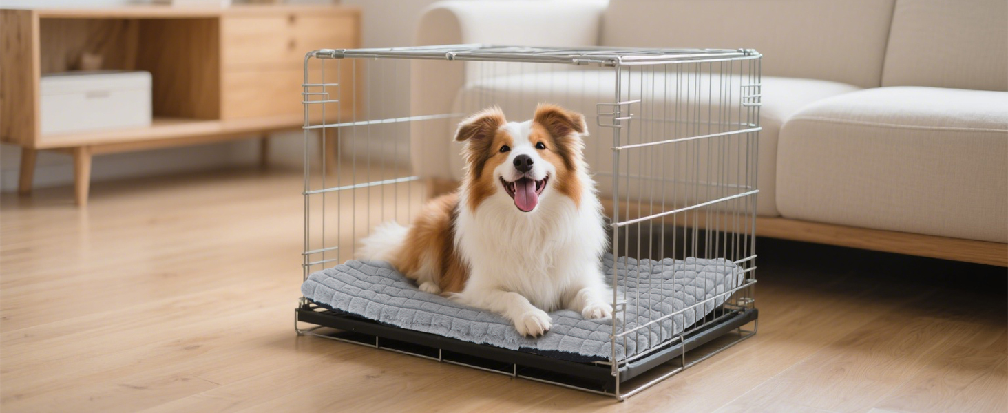 М'яке ортопедичне ліжко для собак BVAGSS, 100x80 см, сірий колір, з неслизьким дном, миється, плюшеве, для маленьких, середніх та великих собак