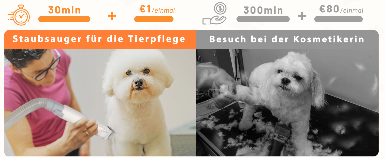 Пылесос для собак и кошек с щеткой, 16000 Па, тихий, удаляет 99.99% шерсти, набор из 6 инструментов для ухода, контейнер 1.5л