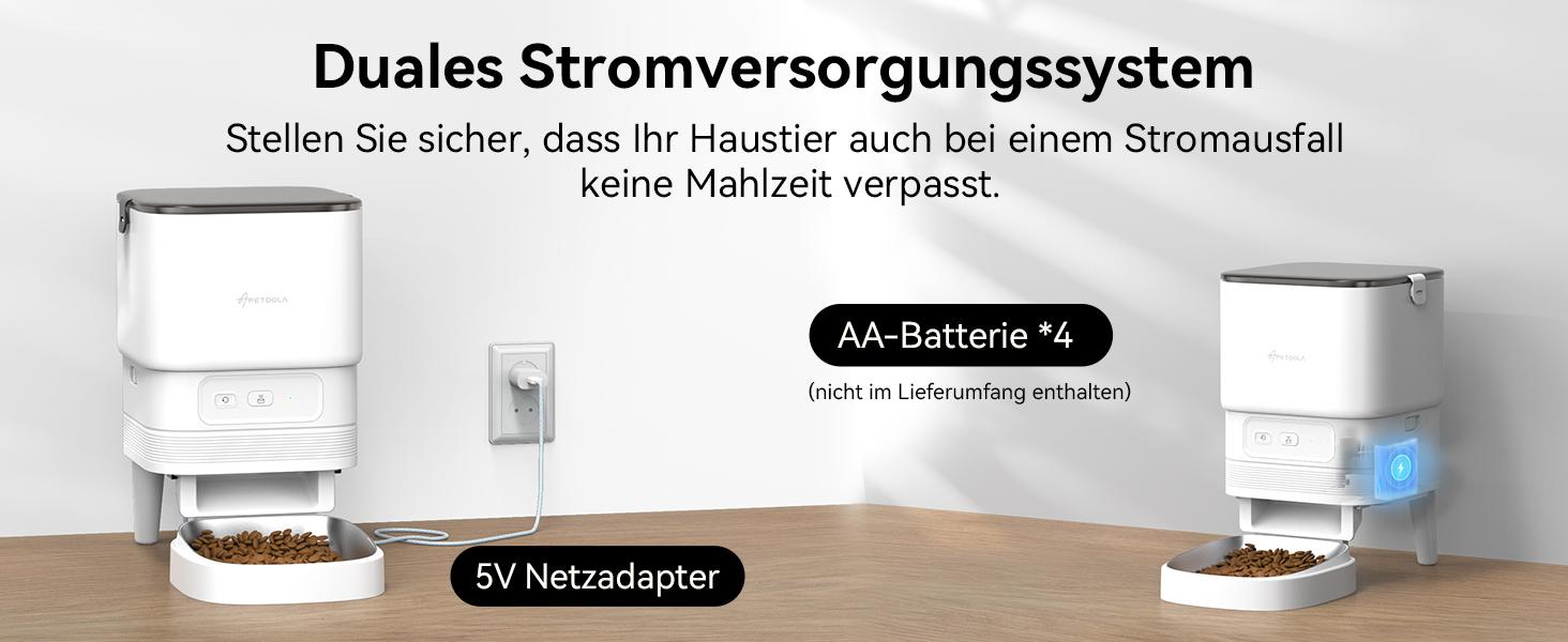 Автоматичний годівник для котів з Wi-Fi, 4L, керування через додаток, 10s запис голосу, для котів та собак (білий)