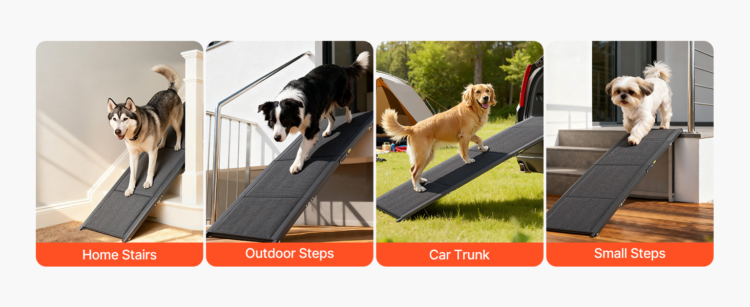 Східці для собак VEVOR, 180 x 43,2 см, розкладні, для середніх та великих собак до 113 кг, з антиковзкою поверхнею Oxford, портативні для SUV та вантажівок
