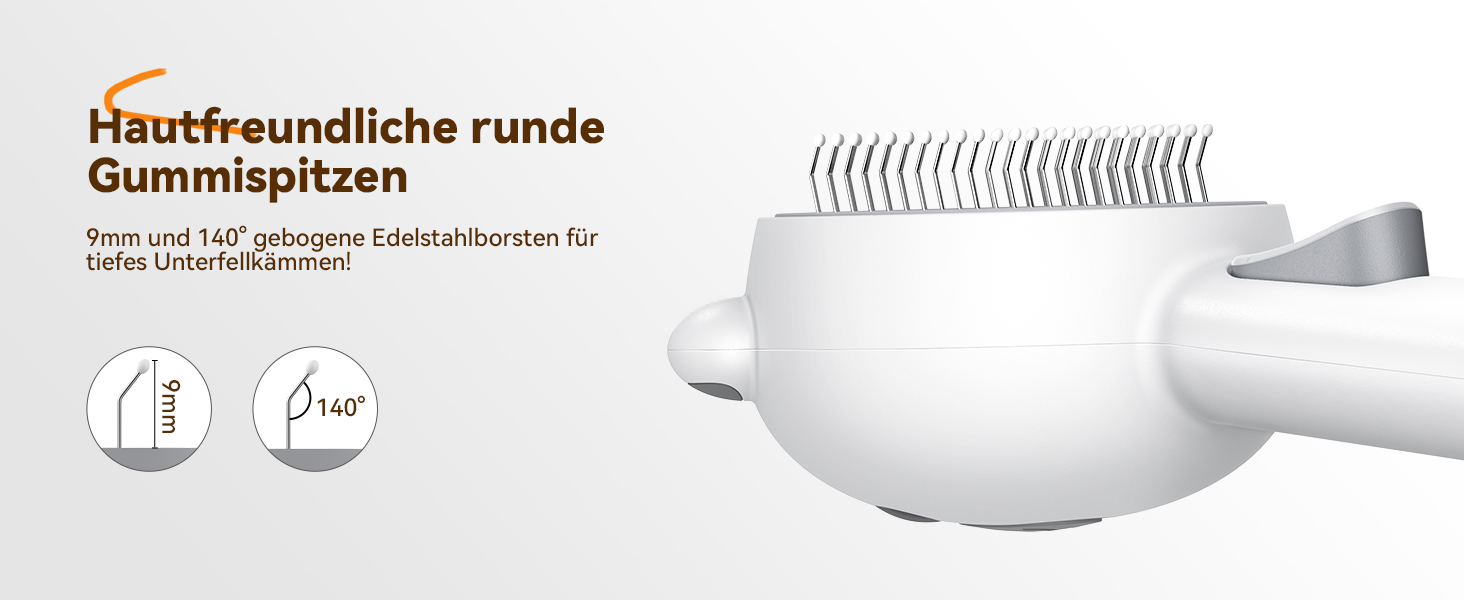 Щітка для котів FEELNEEDY з парою, електрична щітка для котів з кнопкою випуску води, резервуар для води, для котів з довгою та короткою шерстю та собак, USB-зарядка, двошвидкісна функція розпилення (біла)