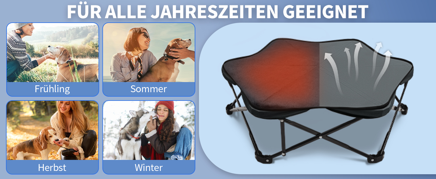 Шестигранне лежанка для собак, складана, з піднятим каркасом та знімним подушкою, портативна, водовідштовхувальна, для маленьких собак, для дому та вулиці, кемпінгу, подорожей, сірого кольору