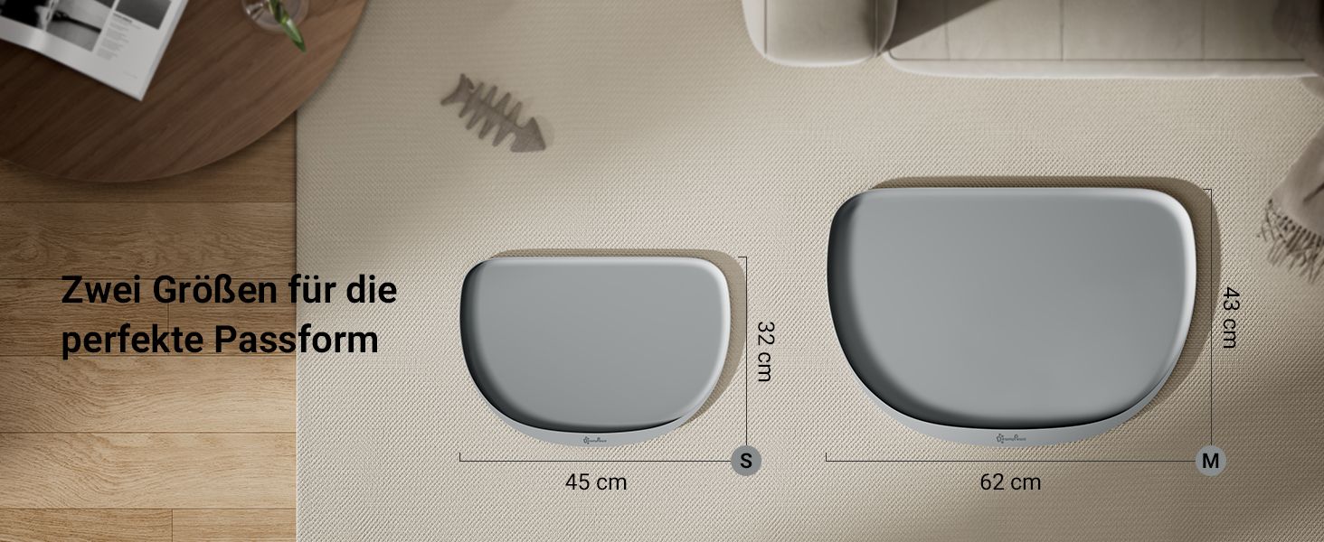 Підкладка під миску для котів DownyPaws, силіконова, 62 x 43 см, сіра. Захист від розливу води та корму, легко миється, BPA-free