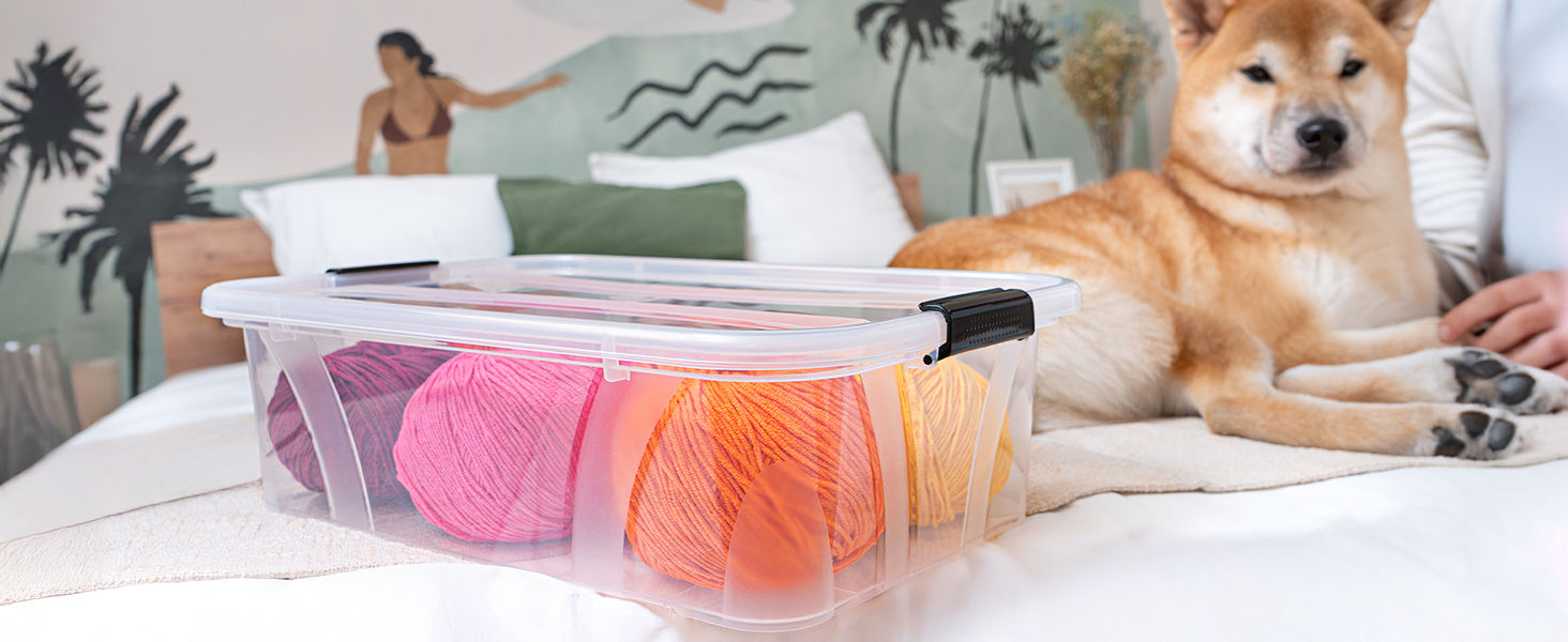 Ящик для зберігання Konzept з кришкою, 55L, BPA-free, міцні затискачі