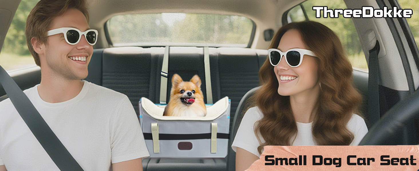 Автокрісло для собак, кошик для собак у машину, водовідштовхувальне, складане з фіксатором, для маленьких собак до 8 кг, на передні та задні сидіння (світло-сіре)