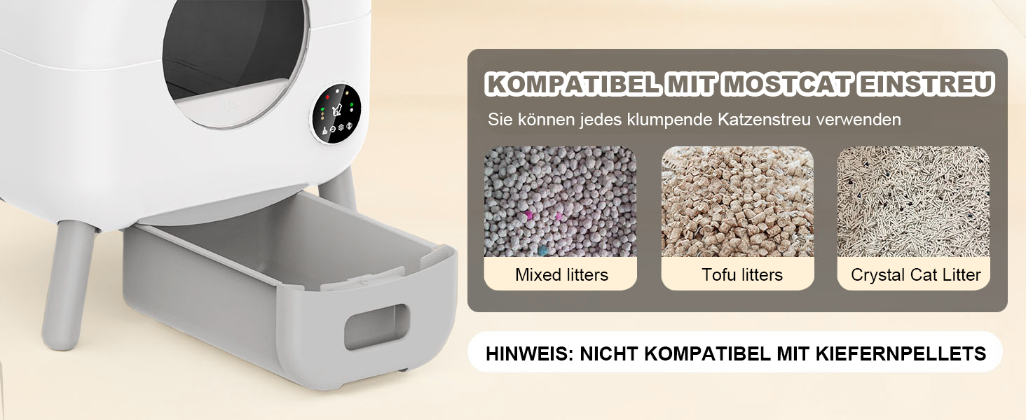 Автоматичний лоток для котів Katzenklo Selbstreinigend, 65л, XXL, з контролем через додаток, для 2+ котів