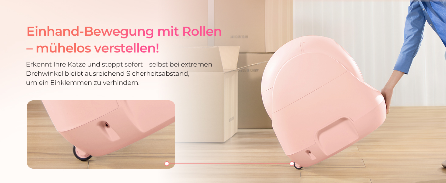 Лотки для котів CATLINK Baymax з автоочищенням, 70л, XXL, 7-рівневий захист від протікання, керування через додаток, розпізнавання кількості котів – підходить для кількох котів, білий (рожевий)