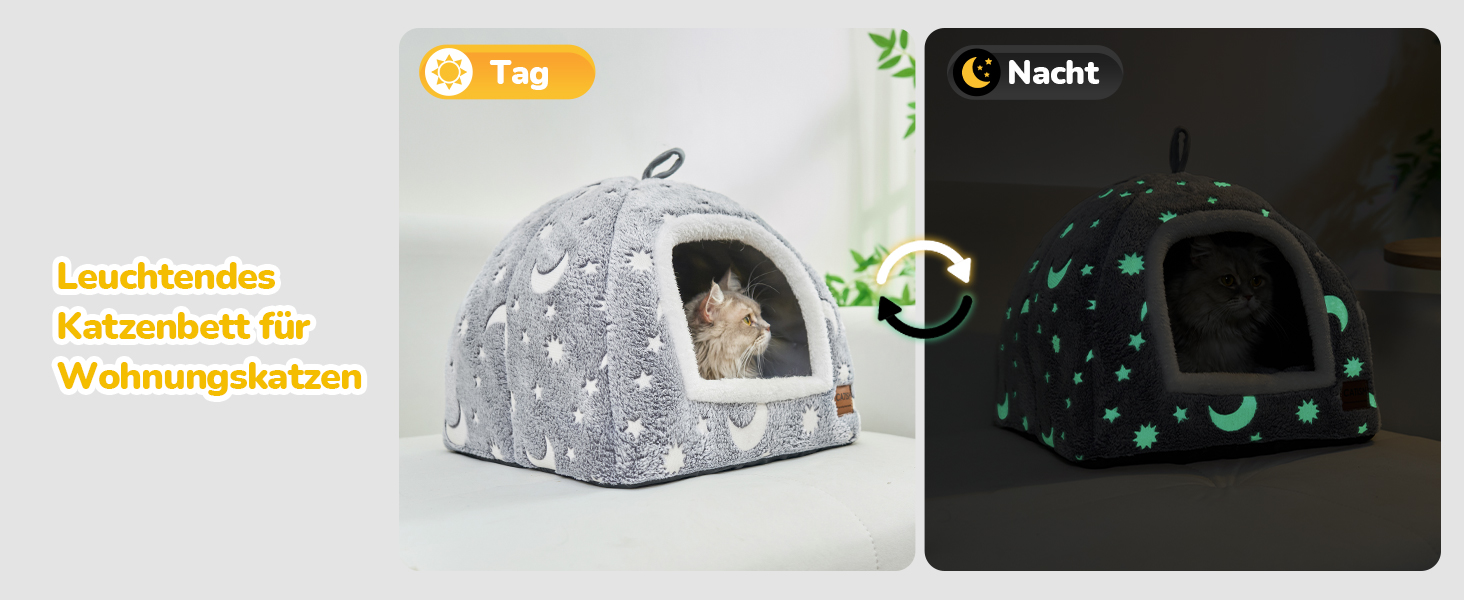 Кігтеточка-будиночок CATISM на Новий Рік - 42 x 42 x 55 см, для кішок, білий, з теплим килимком, знімний будиночок, антиковзаюче дно