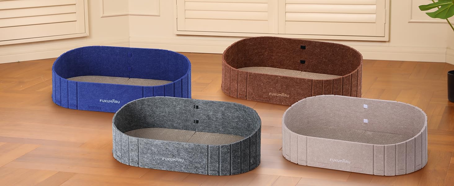 Кразборд для котів FUKUMARU: диван з крафт-паперу, 61 см, з м'яким лежаком, коричневий