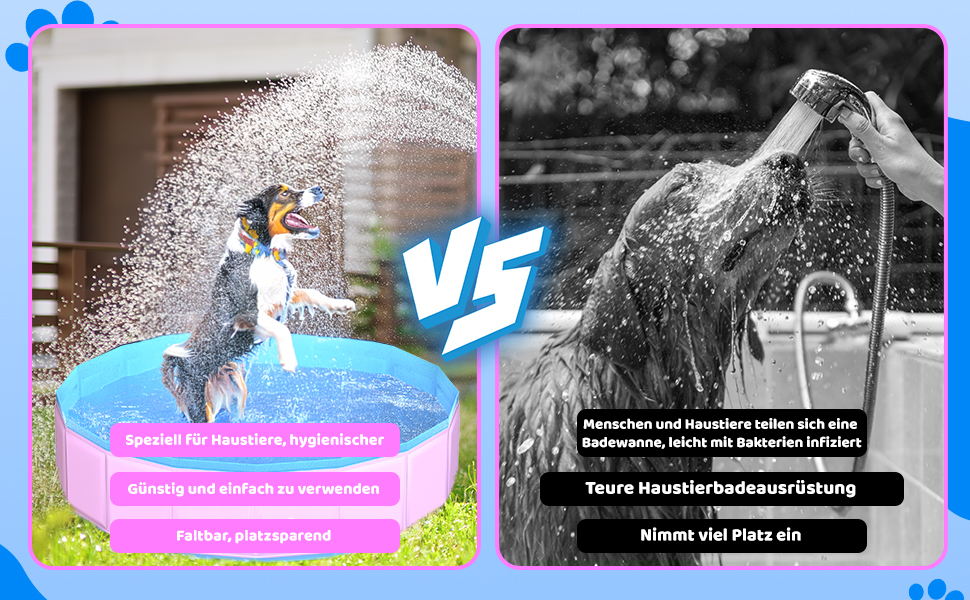 Зручний надувний басейн для собак та дітей, 221 x 30,5 см, рожевий, для дачі та двору