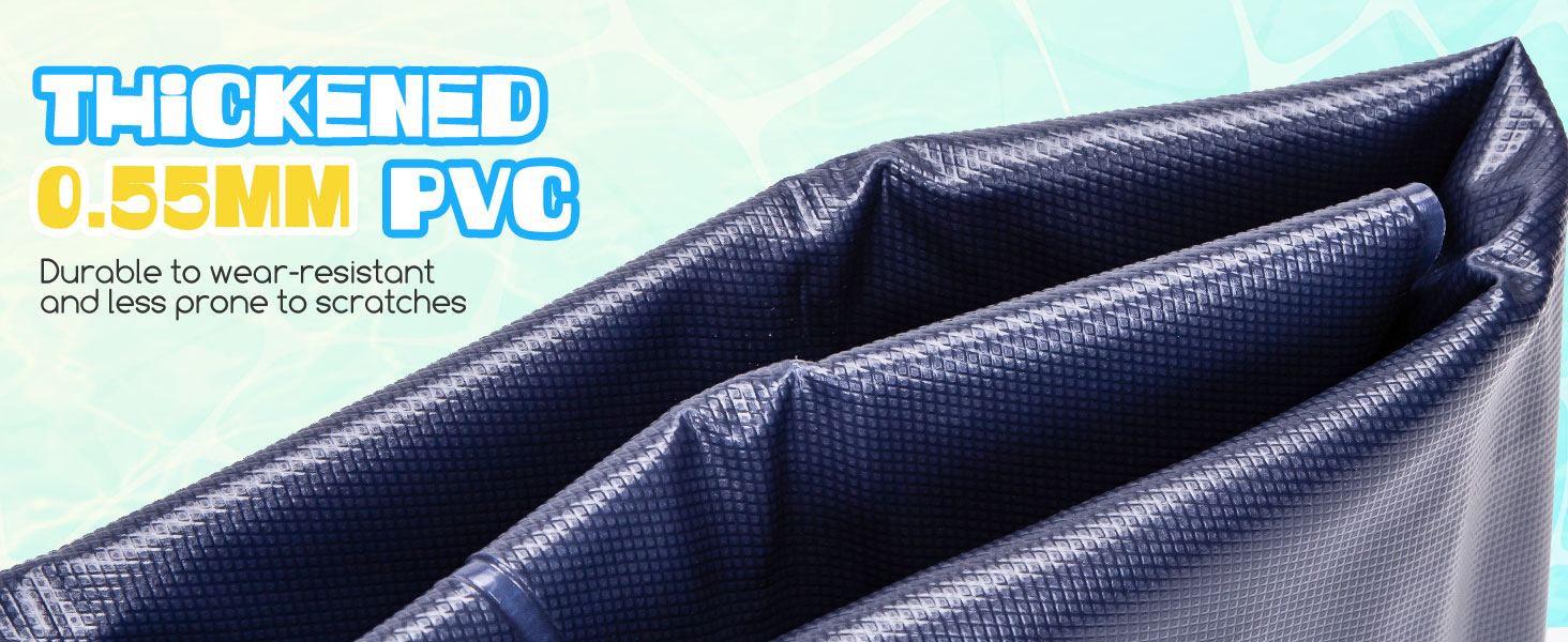 Надувний басейн для собак Nobleza D140см, Splash Pad для великих та маленьких собак, антиковзаюча підстилка, блакитний та світло-блакитний