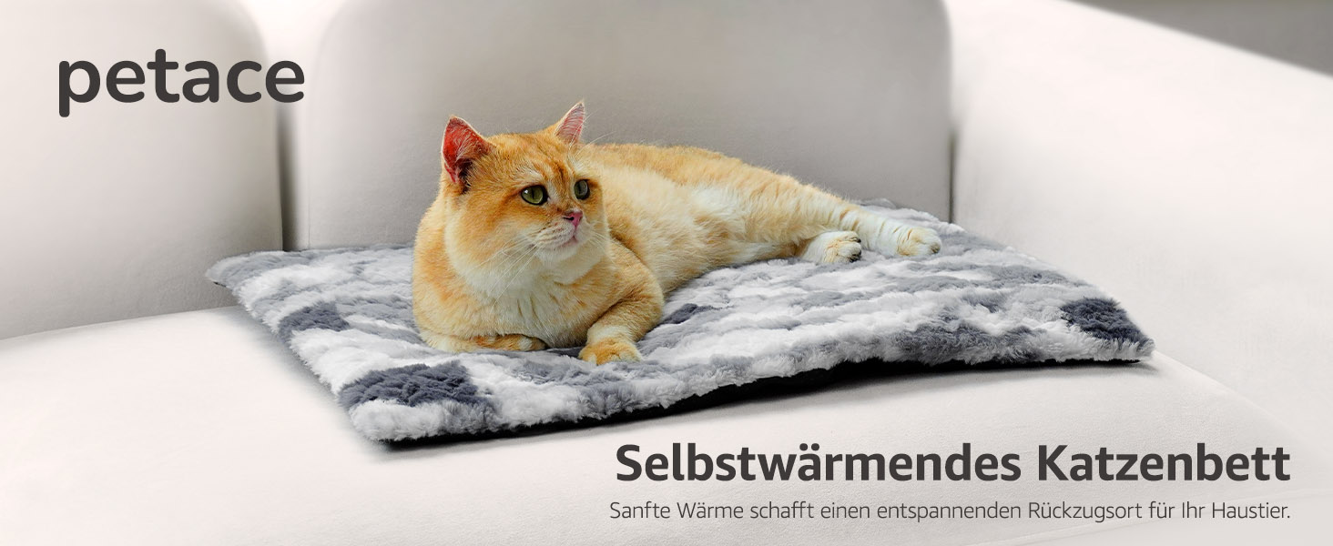 Тепла ковдра для котів та собак, самонагріваюча килимок-ковдра, 75x50 см, сірий