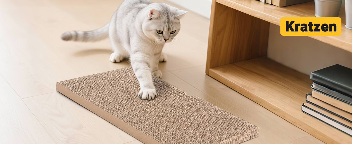 Ycozy Драбина-подряпування для котів з великою двосторонньою гофрокартонною поверхнею. Набір містить 2 коробки та 6 драбинок для котів. Міцні котячі меблі для заміни.