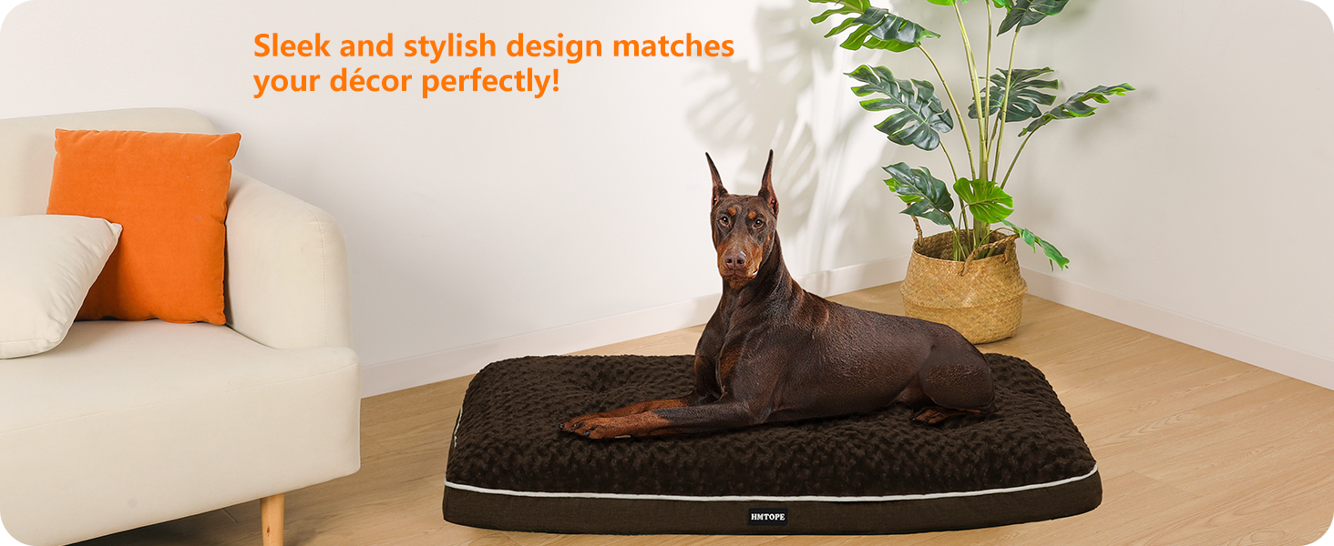 Ортопедичний лежак для собак, двоярусний килимок, миється, знімний кошик, 120 см, для великих собак, коричневий (L 120 x 74 x 12 см)
