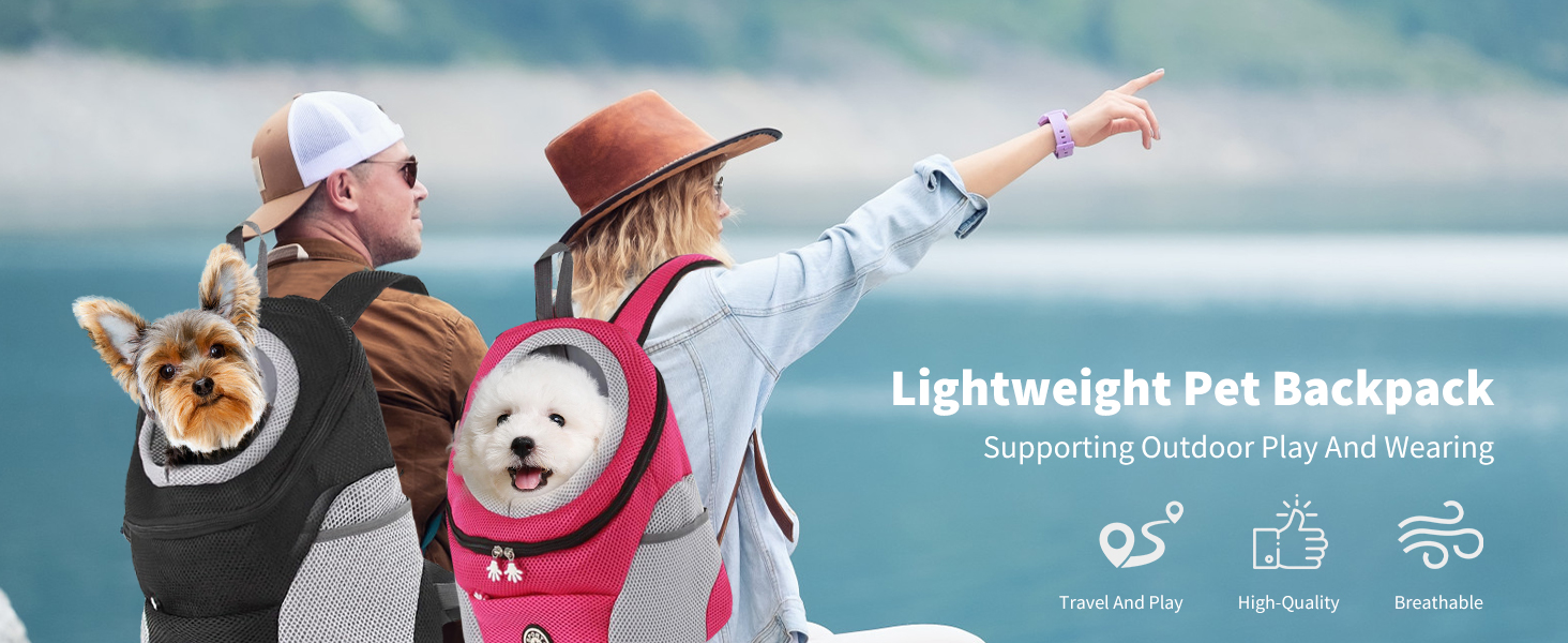 PETCUTE Рюкзак-переноска для собак і котів, чорний, з регульованим ременем, водонепроникним дном та дихаючою передньою кишенею