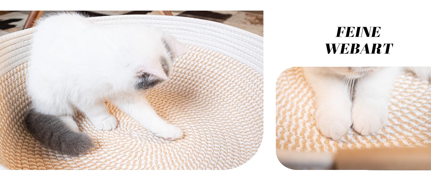 Килимок для котів CheerPals з подушкою, 47 см, бавовняне плетене ліжко, для сну, універсальний, підходить для всіх котів