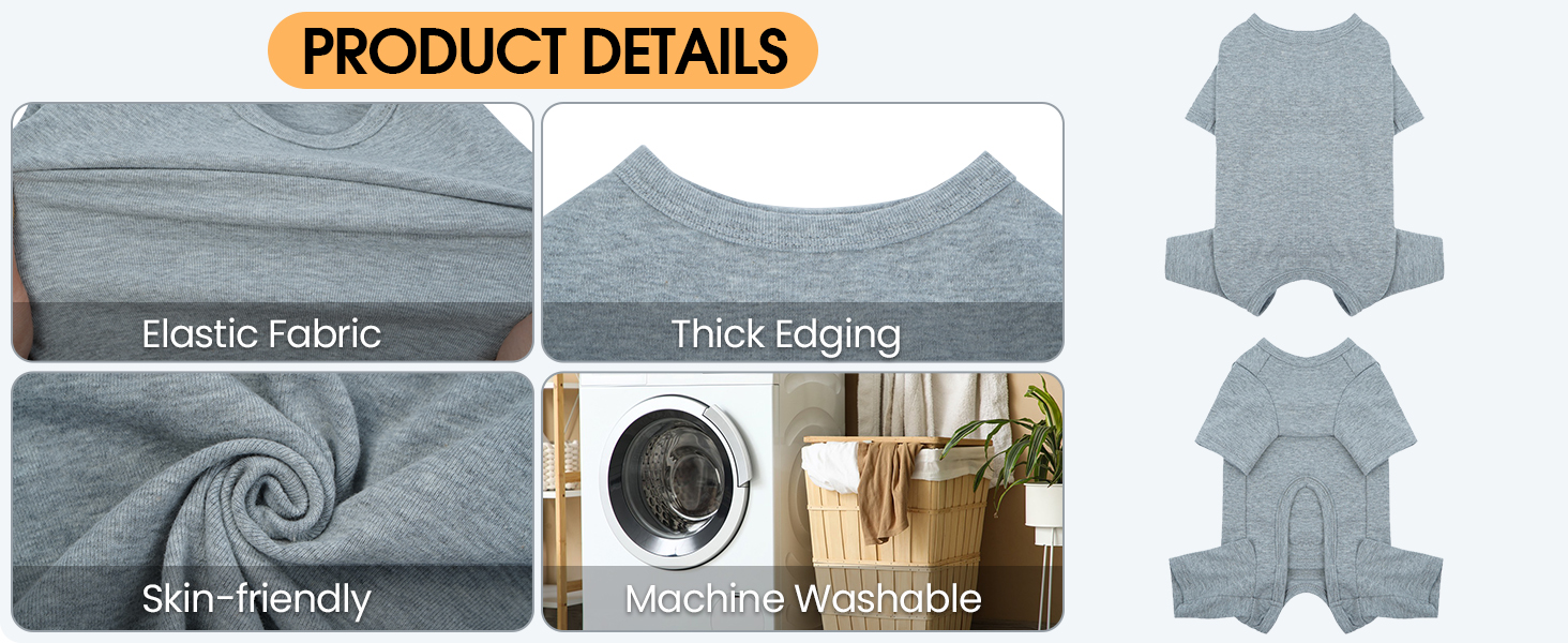 Піжама для собак OP Body 3XL, захисний костюм після операції, від алергії, випадання шерсті, лизання, сірий колір