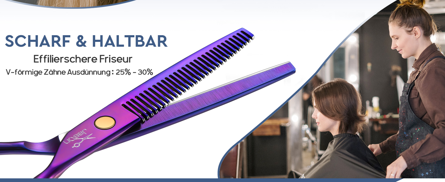 Набір професійних перукарських ножиць JASON - 6.5' (16.5 см), перукарські ножиці для перукарів та початківців, блакитно-чорний