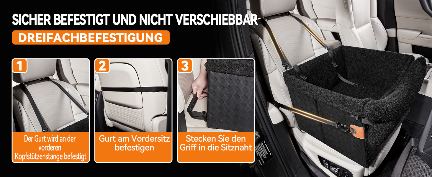 Автокрісло для собак - чорний, великий розмір. Зручне автоліжко для собак маленьких та середніх порід з кишенями та повідком. Підвищене автоліжко для собак на заднє сидіння та переднє сидіння автомобіля.