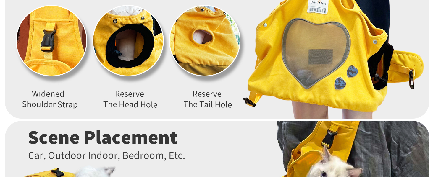 PETCUTE Сумка-переноска для собак і цуценят, жовта, регульована, дихаюча, для прогулянок та активностей на відкритому повітрі