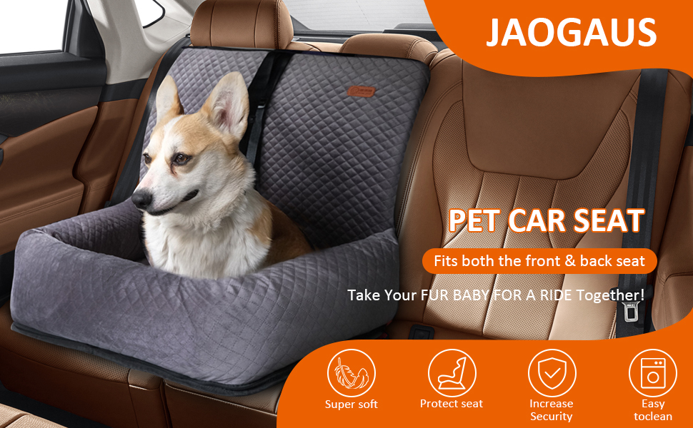 Автокрісло для собак JAOGAUS: безпечне та зручне автокрісло для середніх та великих собак, з безпечним ременем та легкою у догляді підкладкою