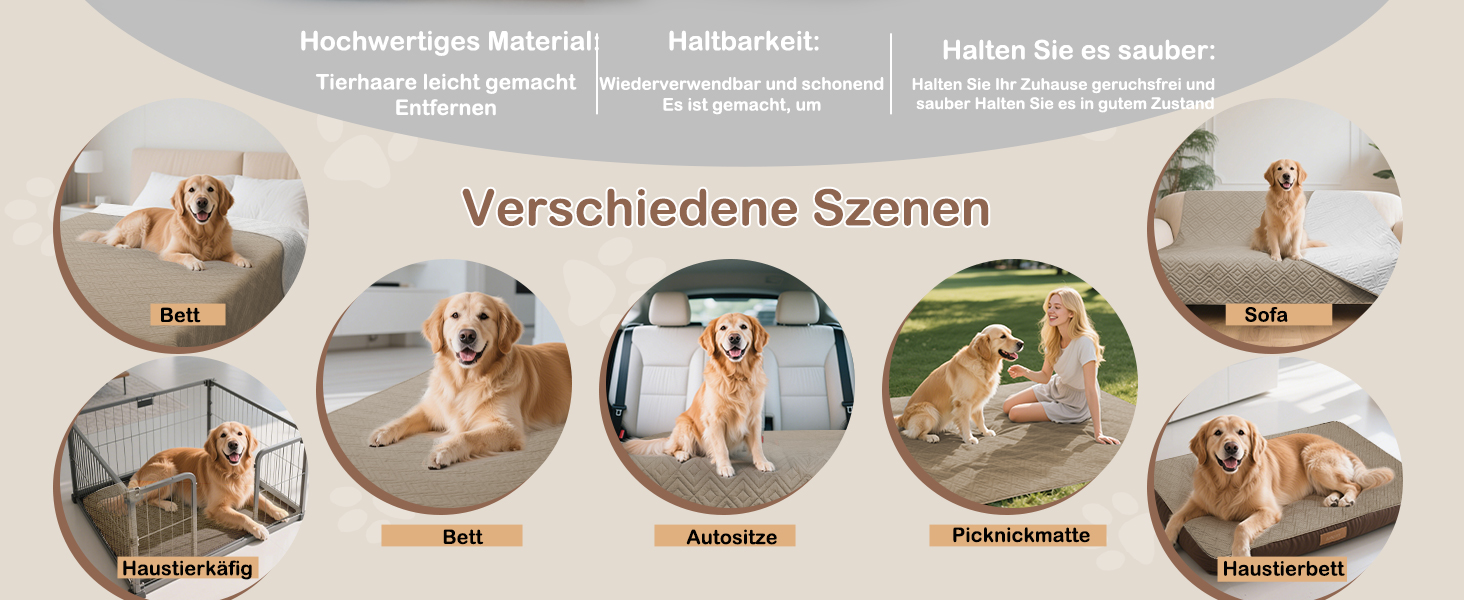 Водонепроникний килимок для собак Gyuro, двосторонній, міцний, для дивану та ліжка, миючий, для собак та котів (Темно-хакі + Хакі, 208*208 см)