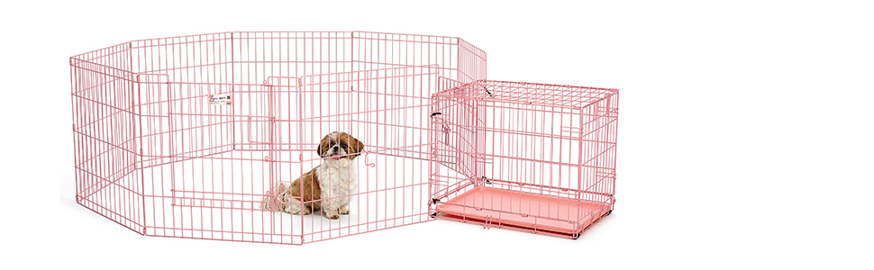 Клітка для собак Midwest Homes for Pets 542-30, металева, розкладна, з дверцятами, 61 x 76 см, золотисто-цинкована